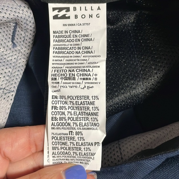 Billabong Crossfire Blue Hybrid Swim Shorts Size 29 NEW - Picture 9 of 10